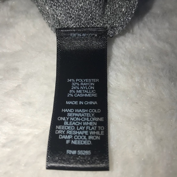 Express Silver Metallic Asymmetrical Hem Sweater - Picture 4 of 5